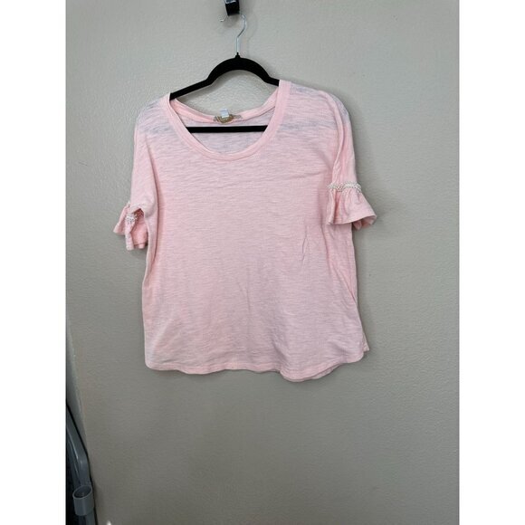 Weekend Suzanne Betro Womens Pink Blouse Small 3/4 sleeve round‎ neck cotton - Picture 1 of 7